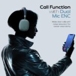 Zebronics Silencio 200T Wireless Headphones, Hybrid ANC 48dB, Upto 100Hrs Playback, 40mm Drivers, Dual Mic ENC, BT v6.0, Gaming Mode, Dual Pairing, Touch Controls, App Support, AUX, Blue - Image 5