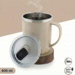 MAGIC SPOON Stainless Steel Travel Coffee Mug with Sipper Lid & Handle, Insulated Tea Cup, BPA-Free Double Wall Tumbler for Hot-Cold Beverages, Office, Home, Car- PISTA-BEIGE, (Combo Pack (400ml X 2)) - Image 9