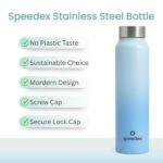 Speedex Stainless Steel Water Bottle 1 Ltr, Leak Proof Screw Cap, BIS Approved 1000 ml Metal Bottle For Daily, Office, School, Gym, Travel Use for Men, Women, Kids, Adults, Dual Blue, Set of 4 - Image 6
