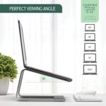 RUBOXA Ergonomic Laptop Stand for Desk - Elevated Computer Stand With Nonslip Tabs - Prevents Shoulder, Back and Neck Pain and Overheating (Silver) - Image 3