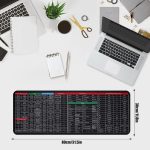 Zerfa Extra Large (800x300x2mm) Extended Gaming Laptop Mouse Pad, Thick Non-Slip Rubber Base Desk Mat Keyboard pad for PC/Computer (Office Software English Shortcut Key Design) Black - Image 5