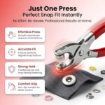 THE SIMPLE GHAR Snap Buttons Kit, 100 Sets, 9.5mm Metal Snap Fasteners with Pliers Tool, Five-Claw Copper Press Studs, Silver, for Baby Clothes, DIY Crafts - Image 7