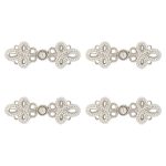 4 Pcs Buckle Suit Buttons Sewing Frog Closure Frog Toggle Button Tang Suit Button Skirt Hook Craft Buttons Buttons Decorative Frog Closure Cloak For Kurti Kurta Jacket Shirt Coat Blazer DIY Art & Craft. (SIlver Knitted CordFrog Button)