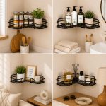 Bathroom Corner Shelf Organiser Without Drill Adhesive, Pack of 2 | Wall-mounted rack for kitchen, washroom & balcony. Quick-drain wire base keeps toiletries dry. Tool-free, damage-free. - Image 5