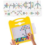 Kidoyz Magnetic Dot Drawing Board for Kids | Montessori Magpad Doodle Board with Magnetic Beads, Stylus Pen & 12 Double-Sided Activity Cards | Alphabet & Writing Practice Learning Toy - MBoard - Image 5