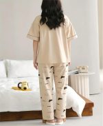 Louis Luxe Womens Korean Night Dress|| Full Pyjama Set || Korean Nightsuit ||Women Nightwear ||Round Neck Full Sleeve Nightsuit || Loungewear || Everyday Nightdress (ND-11) - Image 4