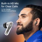 pTron Bassbuds Spark in-Ear TWS Earbuds with Stereo Sound, 40Hrs Playtime, Stereo Calls, Bluetooth V5.3 Headphones with Quick Pairing, Touch Control, Voice Assistant, Type C Charging & IPX5 (Black) - Image 2