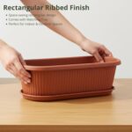 Kraft Seeds Regalia 16 inch Medium(Pack of 1) Flower Pots for Garden with Bottom Plate Big Size Durable UV Resistant Plastic Gamla for Plants Indoor Outdoor Weatherproof - Image 4