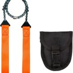 DRUCILA Pocket Chain Rope Saw Portable Hand Powered Saw With Sharp Teeth Blades for Wood Cutting Outdoor Hiking Camping Survival Gear Garden Work With Carrying Pouch.
