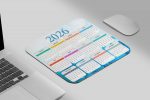 RISH - 2026 Calender Mouse Pad for Computer Accessories - Non-Slip-Resistant Rubber Base Printed Mousepad for Office and Workplace Gifting - Image 2