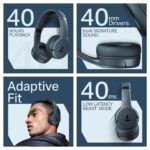 boAt Rockerz 411, 40Ms Low Latency, 40Hrs Battery, 40Mm Drivers, ENx Tech, Stream Ad Free Music via App Support, Bluetooth Headphones, Wireless Over Ear Headphone with Mic (Bold Blue) - Image 3