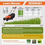 BLACK+DECKER BEMW451BH-B1 1200W Electric Lawn Mower With Bike Handle, 13" (33cm) Winged Blade,Max. Mowing Area 300 Meter Square, 35 L Grassbox Capacity, 12m Cable Length, 1 Year Manufacturer Warranty - Image 3