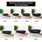 TrustBasket UV Treated Round Bottom Tray/Plate/Saucer Suitable for 10 inch Round Plastic Pot (Black Color) - Set of 12 | Heavy Duty Durable Plant saucerGamla for Indoor & Outdoor Balcony Garden - Image 5