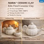 NARA Ceramic Clay for Pottery, Hand Sculpting, Wheel Throwing & Ceramic Art Projects – Soft, Sculpting & Natural Clay, Natural Kiln-Fire Clay for Artists & Hobbyists – 500g - White - Image 5