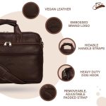 Leather World Synthetic Leather Briefcase: 15.6 Inch Brown Laptop Office Expandable Messenger Shoulder Bag for Men and Women - Image 3