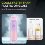 Water Bottle 1 ltr Stainless Steel Sports/Fridge Bottle with Sipper Cap | 1-Year Warranty | Single Wall | For Home, Office, Gym, Travelling|Lightweight| Craft Pro 950ml | Pink-Purple Ombre - Image 3
