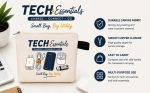DRUDRAYA Canvas Tech Organizer Pouch | Cable Case for Travel, Pack of 1 | Electronic Accessories Pouch | Gadget Storage Bag for Power Banks, Chargers - Image 8