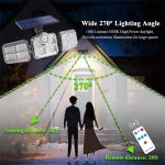 Solar Motion Sensor LED Bright White Light Outdoor for Home Wall Room Balcony Garage Backyard Garden with 122 LEDs and 3 Adjustable Heads and Remote Control (Pack of 1) - Image 3