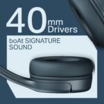 boAt Rockerz 411, 40Ms Low Latency, 40Hrs Battery, 40Mm Drivers, ENx Tech, Stream Ad Free Music via App Support, Bluetooth Headphones, Wireless Over Ear Headphone with Mic (Bold Blue) - Image 6