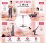 PANCA Fitness Tension Rope with Wider Pedal | 6 Tube Elastic Yoga Pedal Puller Resistance Band | Exercise Stretching Band for Abs, Waist, Legs & Full Body Workout | Home Gym Equipment (Pink) - Image 5
