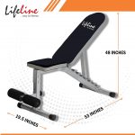 Life Line LB 311 Adjustable Gym Bench for Home | 8-Levels Flat, Incline & Decline Workout Bench with Leg Support | Full Body Strength Training Bench Press for Home Gym | Free Installation Assistance - Image 7