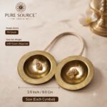 Pure Source India Manjeera For Pooja-Kirtan-Worship- kartal instrument-Hand Cymbals Manjira Pair - Indian Musical Instrument (3.5 INCH) (140 gm- 1 Pair) - Image 3
