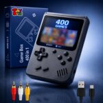 TOYTONIC Rechargeable Pocket Video Game Console for Kids 400-in-1 Retro Handheld Gaming Device with Built-in Classic Games, TV Output Support(Color Assorted)