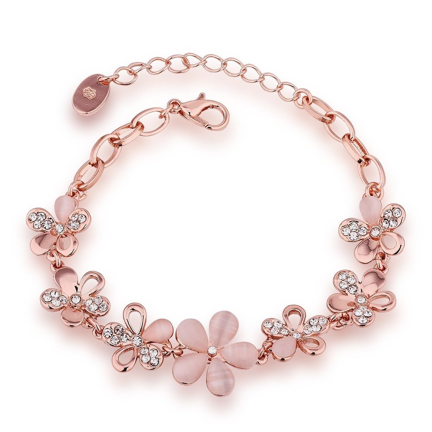 71P8z0DrFRL._SL1500_.jpg YouBella Jewellery Bracelets for Women Stylish Rose Gold Plated Crystal Bracelet Bangle Jewellery for Girls and Women - Image 1