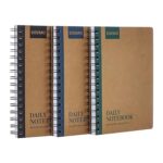 Amazon Brand - Solimo Notebooks, Spiral-Bound, Kraft Cover, Lightweight, Pleasing Designs (A5, 160 Pages, 100 GSM, Set of 3)