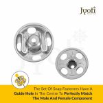 Jyoti Snap Fastener (10 Sets of Size 3 / 12mm of Brass Material in Nickel Finish) Metal Thickened, Rust Proof Sewing Buttons, Used for Leather Craft/Canvas/Jeans/Jackets/DIY Items - Pack of 5 Cards - Image 7