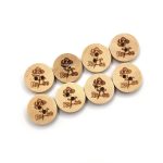 Wooden Sewing Buttons 2 Hole Laser Printed Clothing Art and Crafts DIY Projects Designer Ladies Dress Kurtis Sleeves Seweater Jackets (727 - Wooden Rose Design 11mm 20pcs) - Image 2