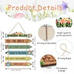 KAIRNE Garden Rules Wall Sign Flower Birds with Relaxing Quotes Feel The Breeze Outdoor Yard Rustic Hanging Wooden Plaque Garden Spring Welcome Sign Presents for Gardeners Women Home Art Decor - Image 7