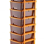 7XL Plastic Modular Drawer System for Home, Office, Hospital, Parlor, School, Doctors, Home and Kids, Product Dimension When Asembeled (30Cmx37Cmx105Cm) (Chocolate Brown, 7XL)