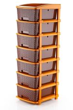 7XL Plastic Modular Drawer System for Home, Office, Hospital, Parlor, School, Doctors, Home and Kids, Product Dimension When Asembeled (30Cmx37Cmx105Cm) (Chocolate Brown, 7XL)