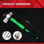 WULF 0.5 lb Heavy Duty Ball Pein Hammer | Drop-Forged Steel Head with Shockproof Fiberglass Handle | Anti-Slip Grip for Metalwork, Construction, Carpentry & DIY | Professional Hand Tool - Image 3