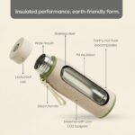 Eha Earth Friendly Motiva Insulated Water Bottle Made with Rice Husk, 600ml | Stainless Steel Water Bottle for Kids & Adults | Bottle for Men and Women| Leak Proof | 1 Unit - Image 2
