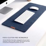 DailyObjects Premium Vegan Leather Mini Desk Mat Organiser | Anti-Skid | Anti-Slip | 63 * 28 cm | Reversible Desk Spread Turf Desk/Laptop Mat for Work from Home/Office/Gaming | Turf Felt - Blue - Image 2