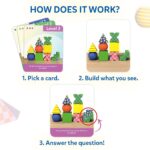 Skillmatics Brain Blocks, 3D Early STEM Building Blocks Game for Kids, Shapes, Balance & Pattern Play, 3 Levels of Challenge Cards, Screen-Free Learning Toy, Gift for Boys & Girls Ages 4, 5, 6, 7 - Image 4