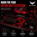 WAR HAMMER GX1050 Extended Size Gaming Mouse Pad| Stitched Edges| Non-Slip Rubber Base|Computer Laptop|Keyboard Mouse Pad for Office & Home (Extended XL, Red/VRR) - Image 8