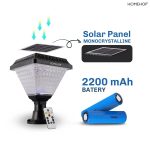 Homehop Solar Light Outdoor Home Garden 10W LED Main Gate Lamp Wireless | Solar Gate Light Waterproof Automatic Decorative For Pillar, Compound Wall With Remote Control (ABS, RGB, 2200 mAh,Pack of 1) - Image 7