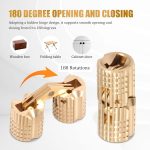 NIHUIFDPY 10 Pcs 8mm Hidden Brass Barrel Hinges, 180 Degree Concealed Invisible Hinge with Screws for Small Wooden Jewelry Box, DIY Crafts and Mini Furniture Hardware - Image 5