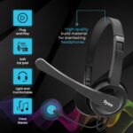 Dyazo Computer Wired Headphones | Headset with Mic | 3.5 MM Jack | Compatible for Laptops, PC, Notebooks (Black) - Image 4