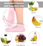 Hydrating Silicone Gel Spa Socks | Moisturizing Heel Repair Socks with Natural Oils, Aloe & Vitamin E | Anti-Slip Cracked Heel Socks for Dry Feet | Pedicure Spa Softening Socks For Men & Women (1) - Image 4