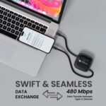 Portronics Snapcase 2 60W Multifunctional Fast Charging Data Cable Kit With Retractable Cable, Conversion Set USB A & Type C to Male Micro/Lightning,Sim Storage,Sim Eject Pin - Image 8