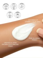 FLiCKA Silk Touch 3 in 1 Moisturizer and Primer for Face | Hydrating, Lightweight, Long-Lasting | Pore Minimizer | Dermatologically Tested | All Skin Types | Makeup Base | 60g | Cruelty-Free (Pack of 1) - Image 3