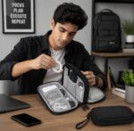 BKK Travel Organizer Pouch for Men | Gadget Organizer Bag with Cable Organiser, Charger Pouch, Tech Accessories Storage, Power Bank Case, Mobile Accessories & Travel Essentials Organizer - Image 3