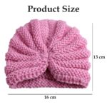 SYGA Pack of 2 Baby Cap & Headband Woolen Soft Stretchable Hat and Ears Warm Headband for Newborn Baby Winter Cap 0-3 Years - Pink - Image 4