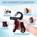 Finger Strengthener & Hand Gripper Combo with Counter Meter – Hand Strength Gripper & Finger Gripper for Forearms Exercise Equipment & Arms Workout - Image 4