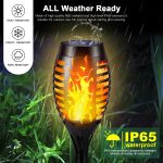 Solar Outdoor Lights - 8 Pack 12 LED Solar Torch Lights with Flickering Flame for Garden Decor Waterproof Solar Garden Lights Outdoor Decor Lighting for Yard Path Patio Solar Flame Torches - Image 6