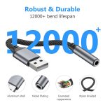 Tobfit USB to 3.5mm Headphone Adapter, USB A to Aux Jack Audio Adapter Cable Cord for PS5 PS4 PC Windows Mac Linux Laptop Desktop and More - Image 2